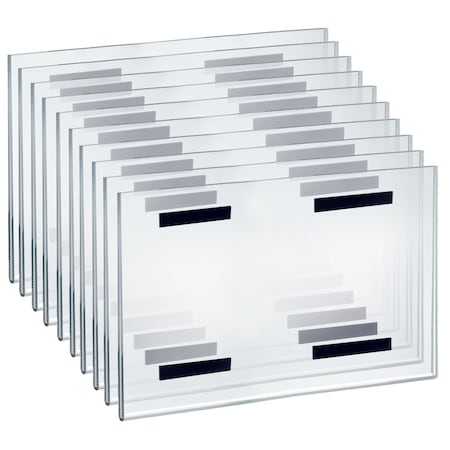 Azar Displays Clear Acrylic Magnet Back Sign Holder Frames 17" W x 11" H - Horizontal / Landscape, 10-Pack 129937